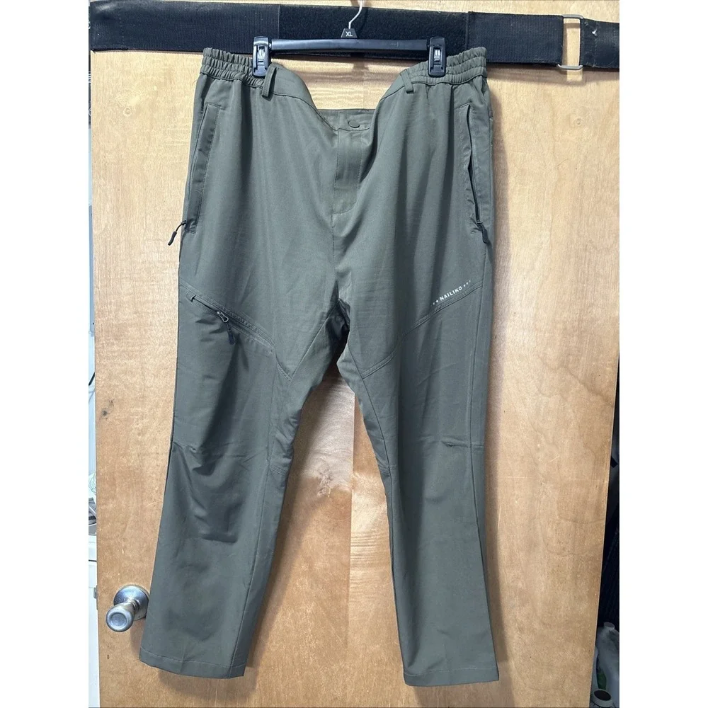 Nailiko Men's 2X Hiking Pants Olive Green Mid Weight Quick Dry